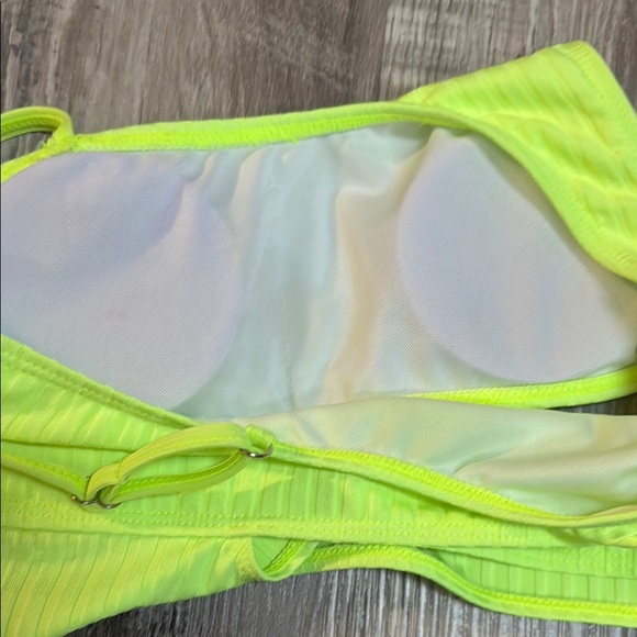 New Girls Neon Lime Asymmetrical Two-Piece Swimsuit - Picture 5 of 6